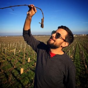 Les presento a Román. Acá me engancharon robándome un sarmiento en Domaine de la Romanée-Conti, cerca de Beaune.
